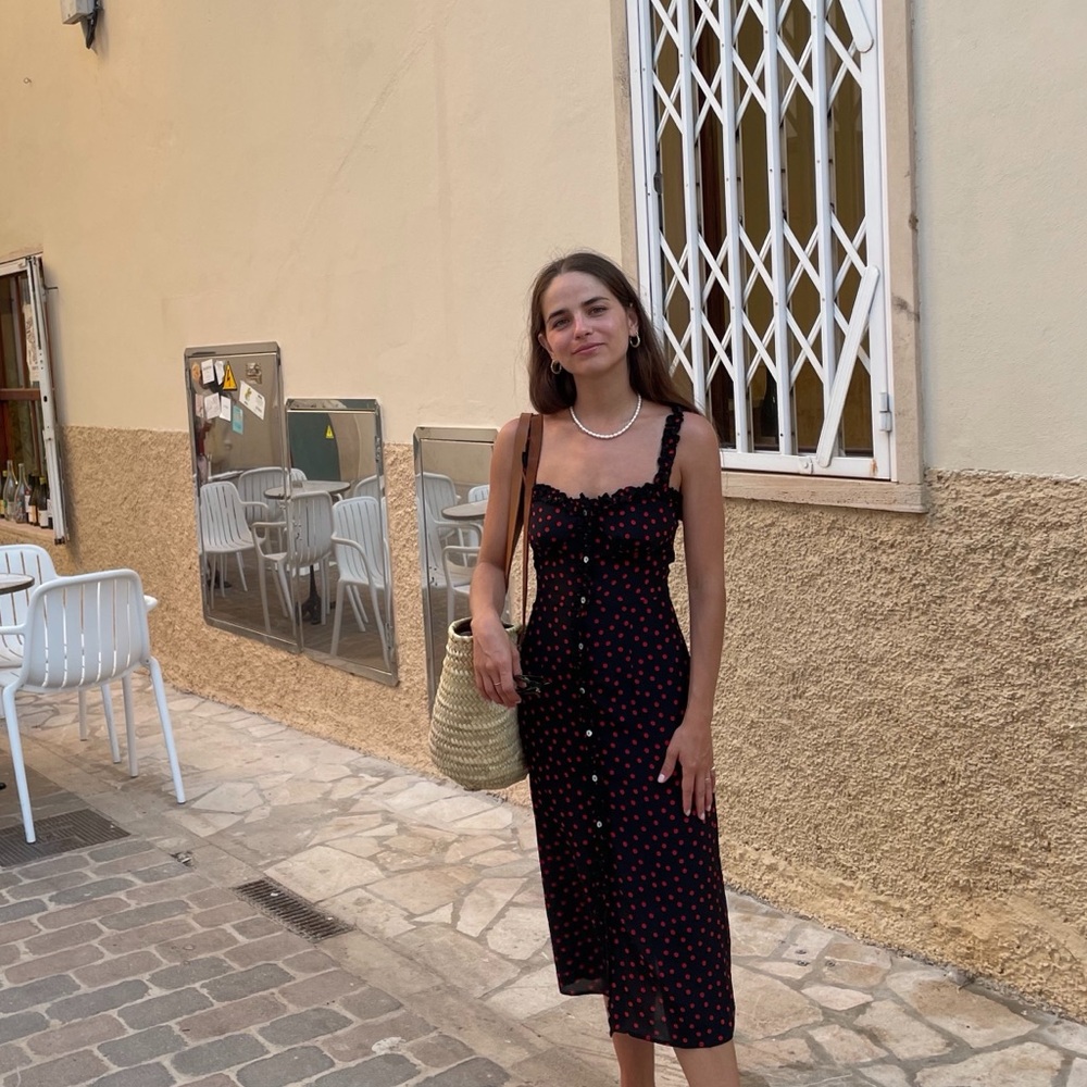 Black Dress with Red Polka Dots from Realisation Par